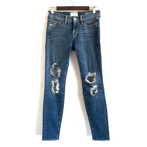 Frame Le Skinny de Jeanne distressed jeans